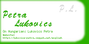 petra lukovics business card